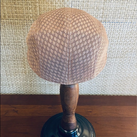 🌟HP🌟NWOT Tan Unisex Mesh Breathable Summer Flat Cap OS - Picture 6 of 10